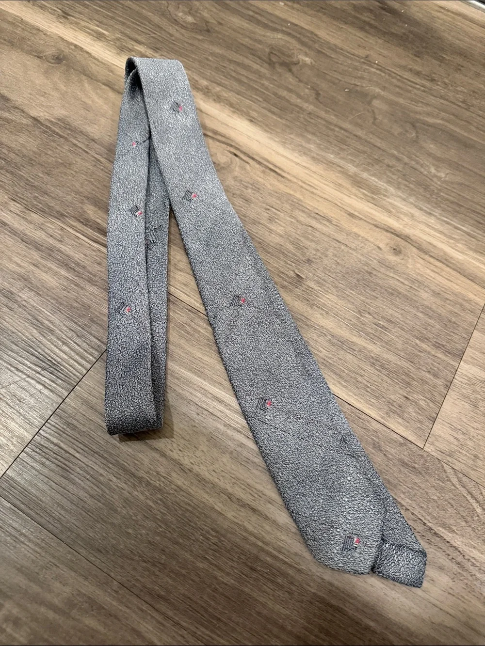 👔 Vintage J. Todd Gray Skinny Tie Geometric Pink Black Retro Necktie